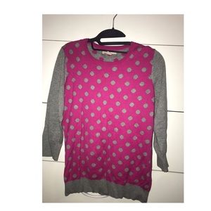Banana Republic pink and grey polka dot sweater